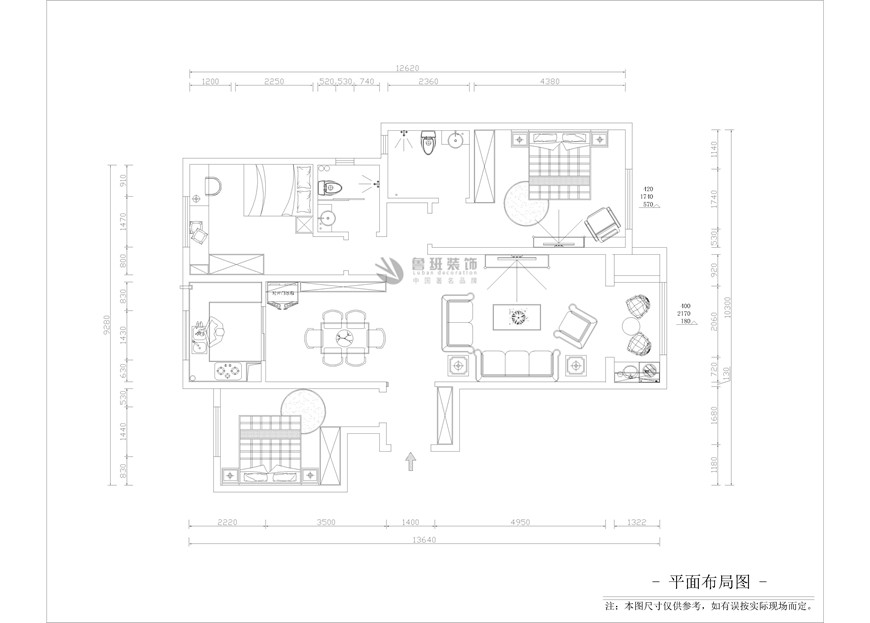 魯班裝飾,歐式風(fēng)格,戶型圖