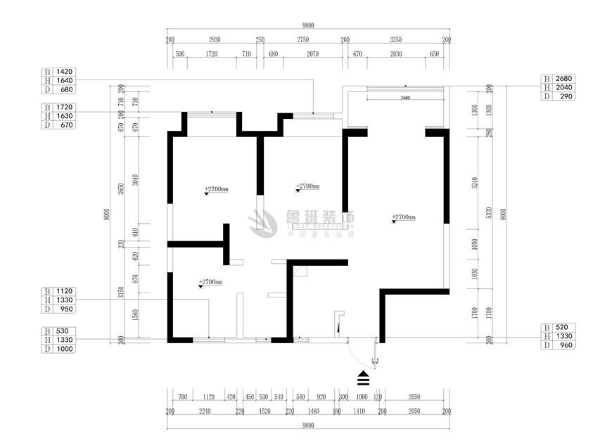 湖居筆記,現(xiàn)代輕奢風(fēng)格,原始戶型圖